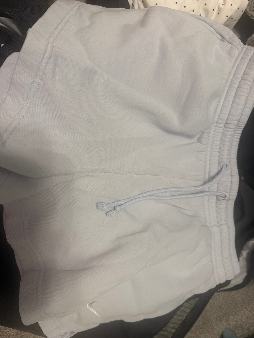 Nike Light Blue Women's Athletic Shorts with Drawstring